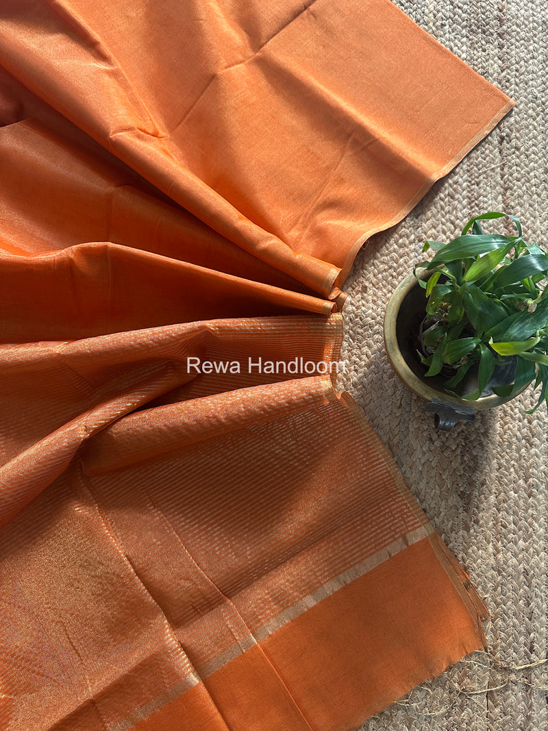 Maheshwari Orange Tissue Saree TS041