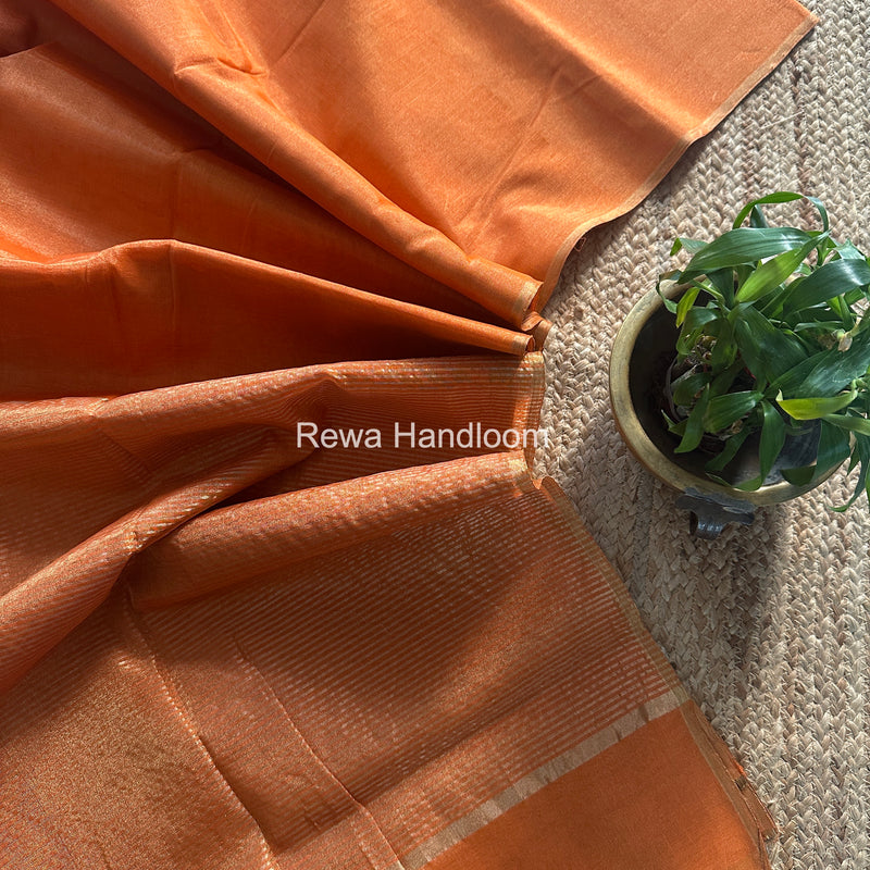 Maheshwari Orange Tissue Saree TS041