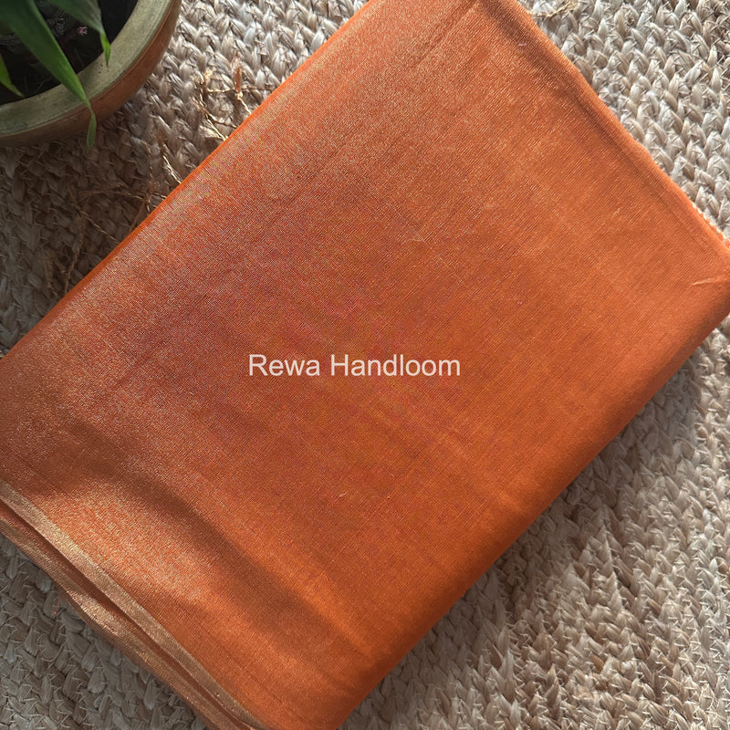 Maheshwari Orange Tissue Saree TS041