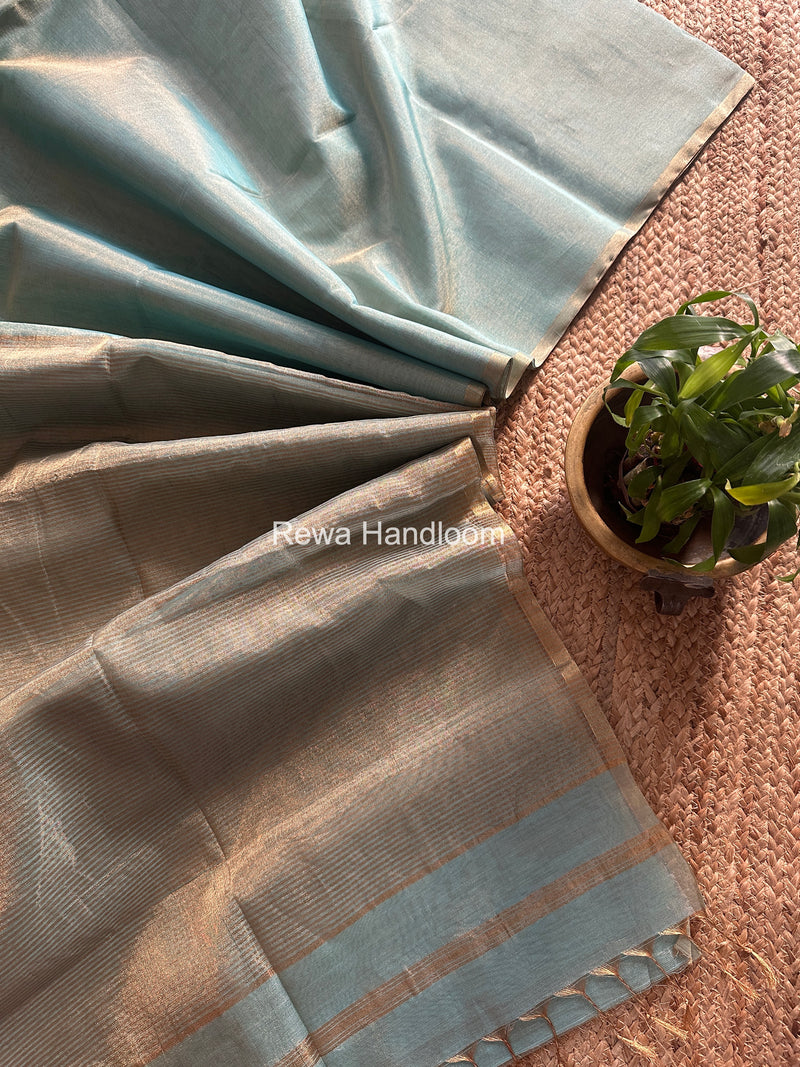 Maheshwari Sky Blue Tissue Saree TS042