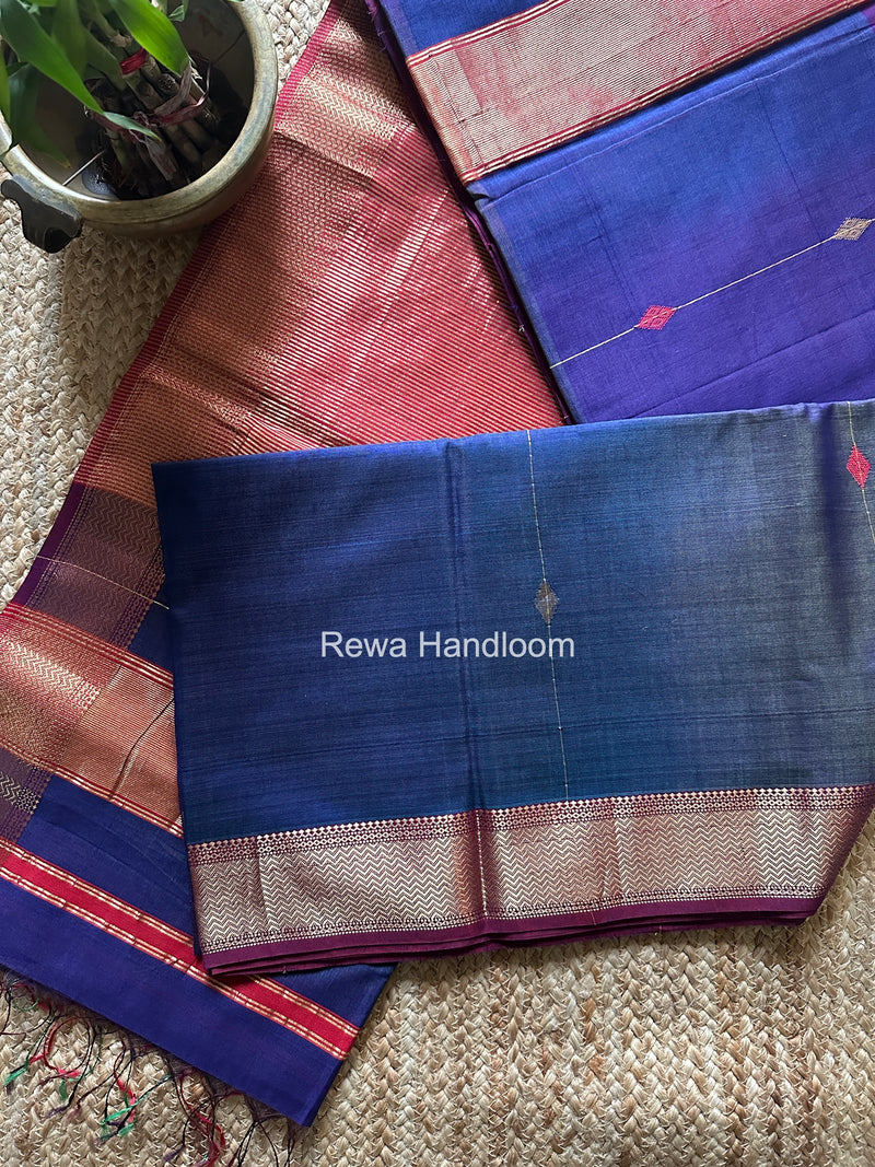 Maheshwari Purple Shaded Butti Saree SBBS038