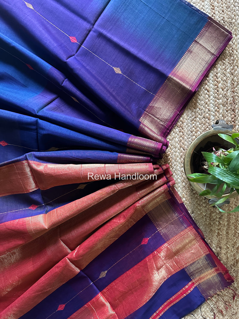 Maheshwari Purple Shaded Butti Saree SBBS038