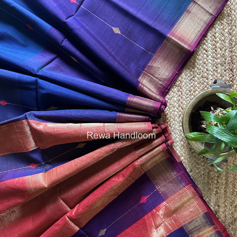 Maheshwari Purple Shaded Butti Saree SBBS038
