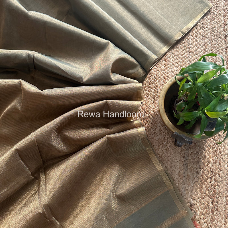 Maheshwari Mint Green Tissue Saree TS043
