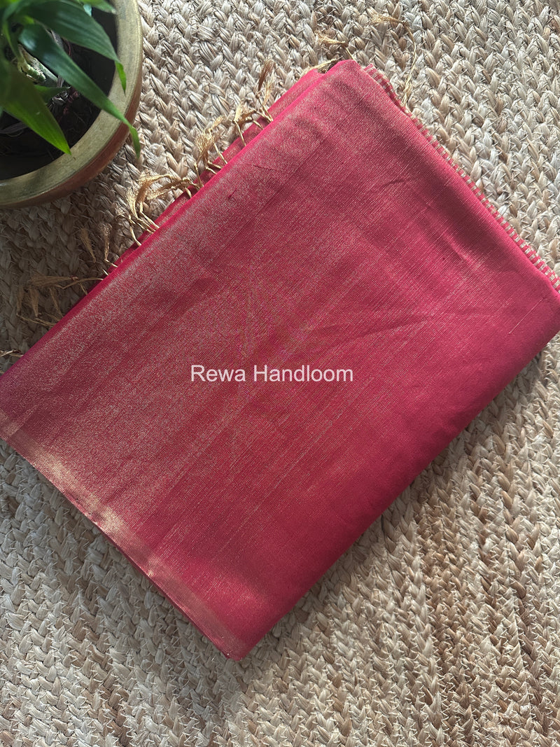 Maheshwari Pink Tissue Saree TS044