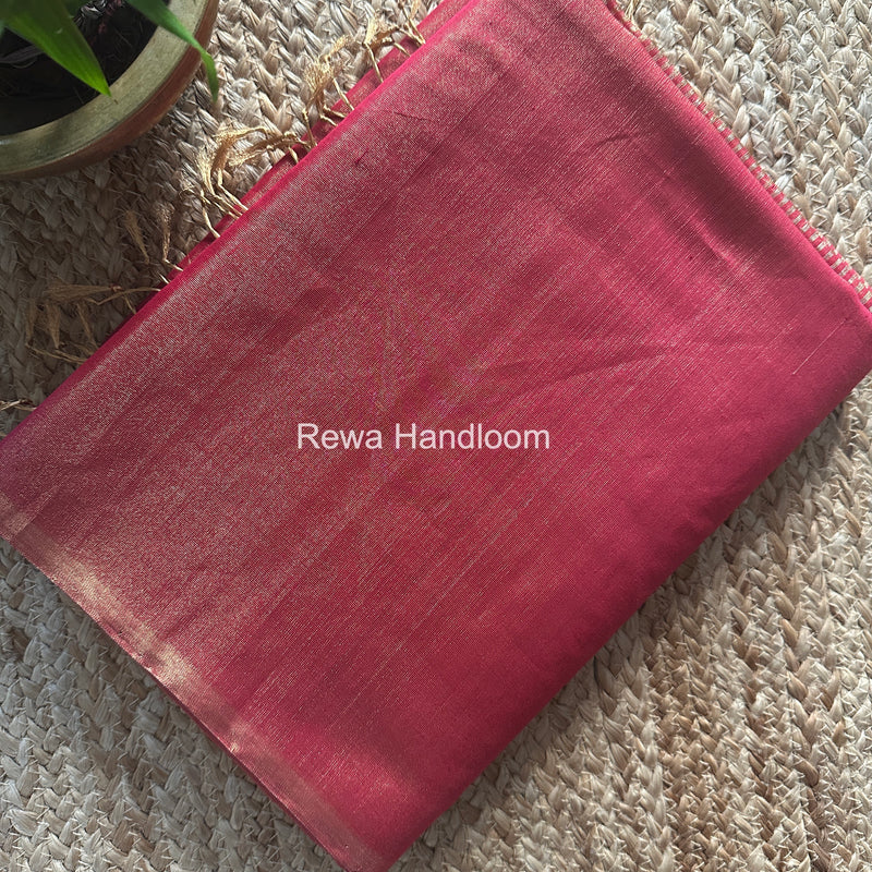 Maheshwari Pink Tissue Saree TS044