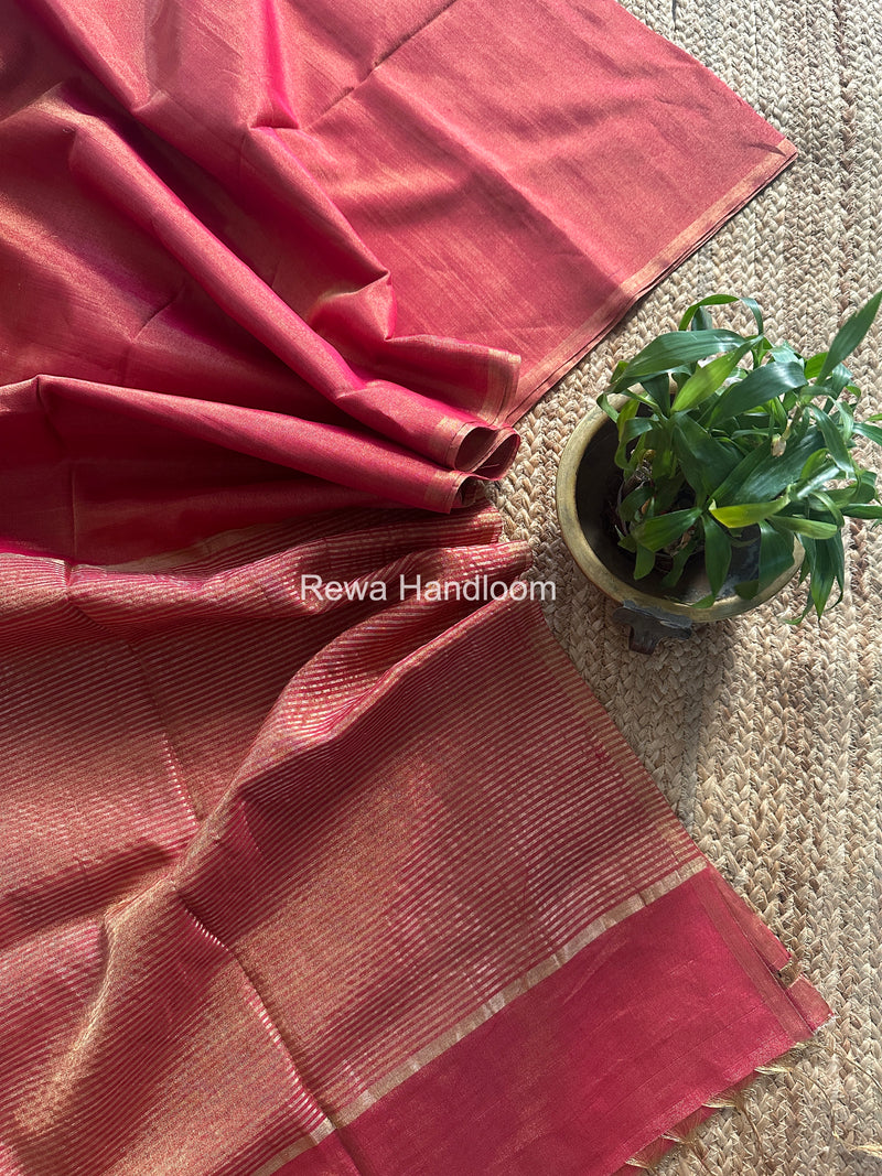 Maheshwari Pink Tissue Saree TS044