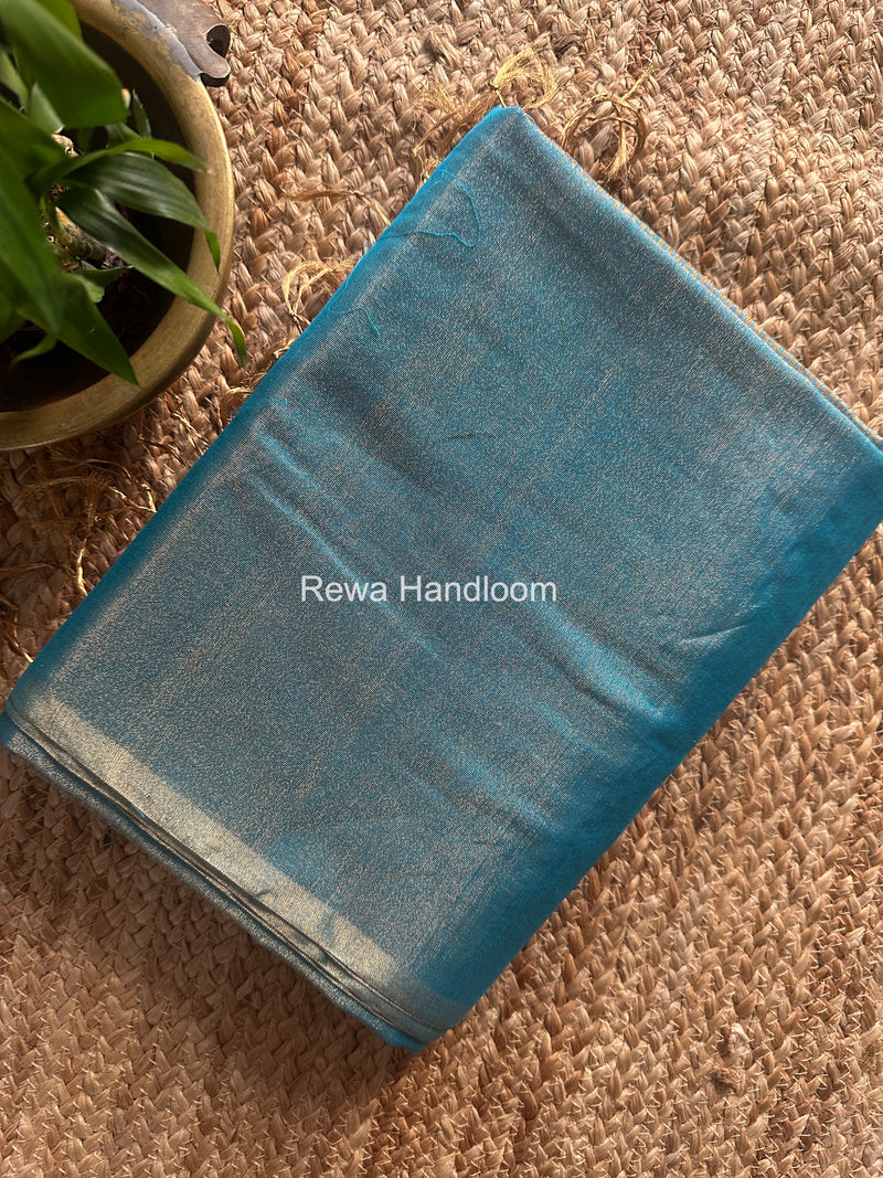 Maheshwari Sky Blue Tissue Saree TS045