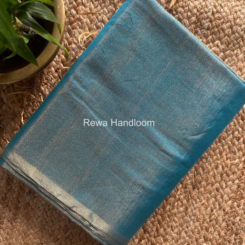 Maheshwari Sky Blue Tissue Saree TS045