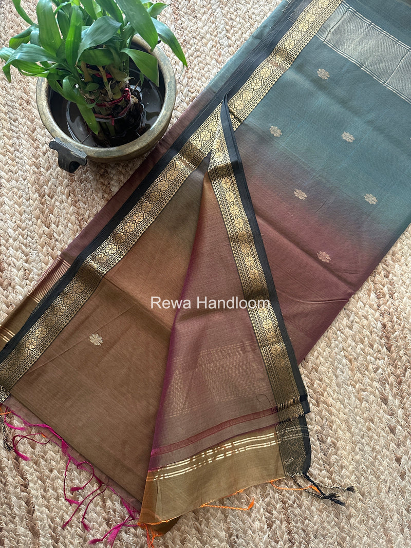Maheshwari Mehendi Green Aami Butti Saree SBT00104