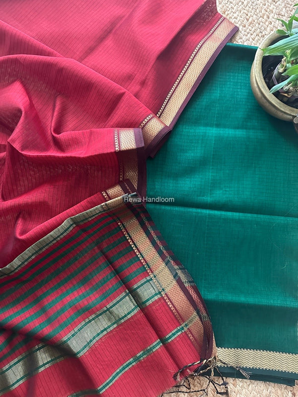 Maheshwari Zari Border Dress Material