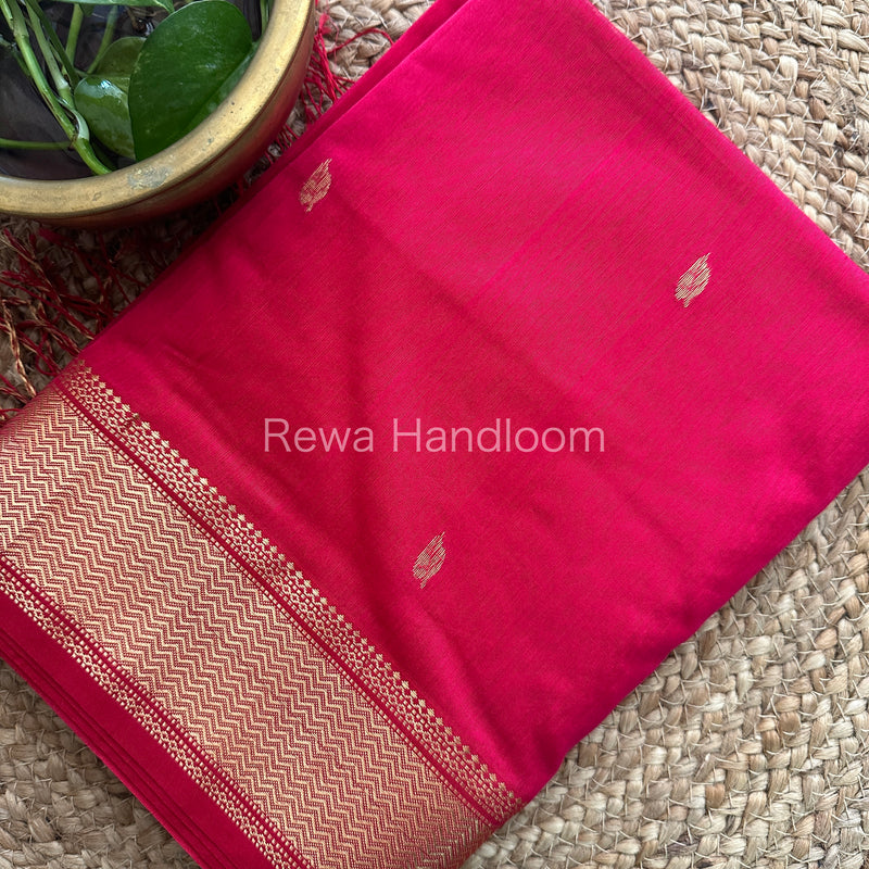  Butta Pallu Zari Border Saree ~ Maheshwari Saree