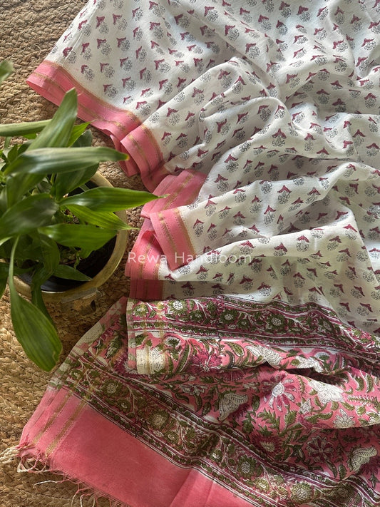 Maheshwari Hand Block Printed Dupatta