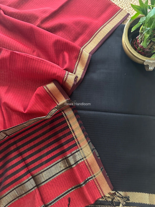 Maheshwari Zari Border Dress Material