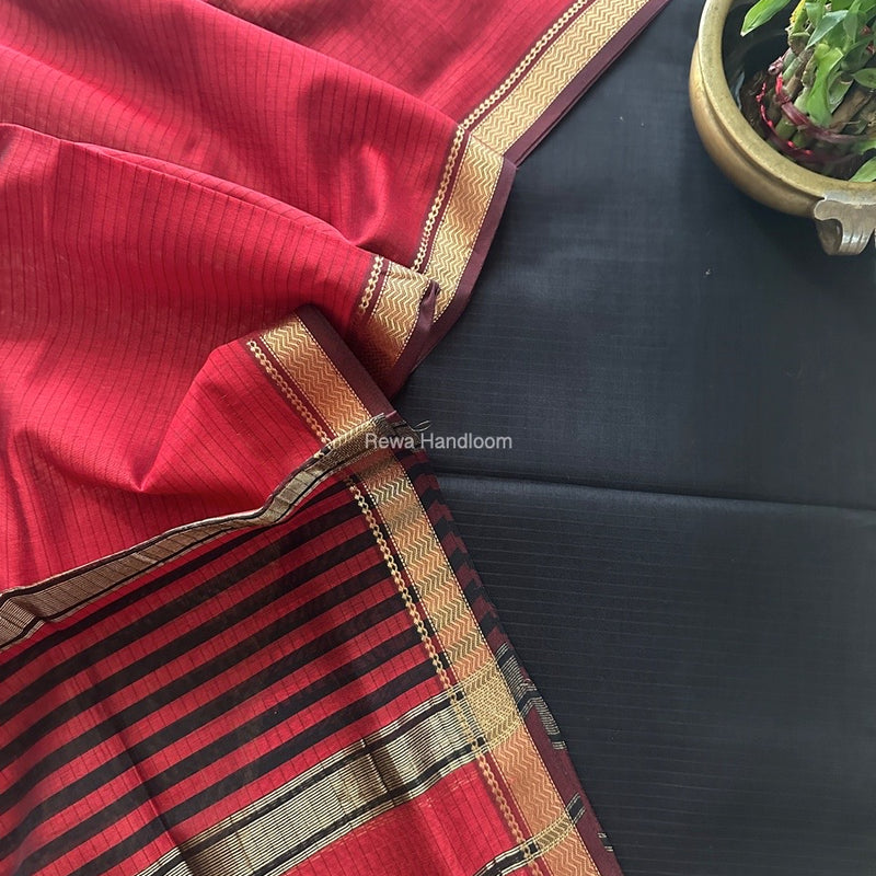 Maheshwari Zari Border Dress Material