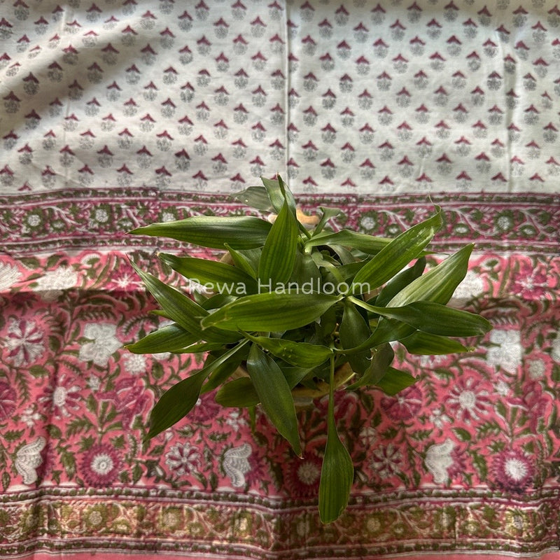 Maheshwari Pink Hand Block Printed Dupatta HD017
