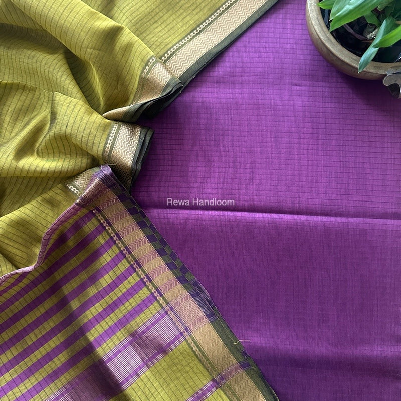 Maheshwari Zari Border Dress Material