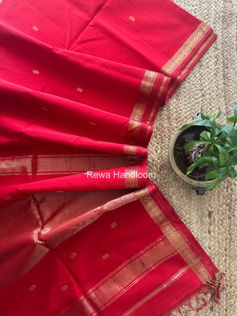 Maheshwari Red Aami Butti Saree SBT00105