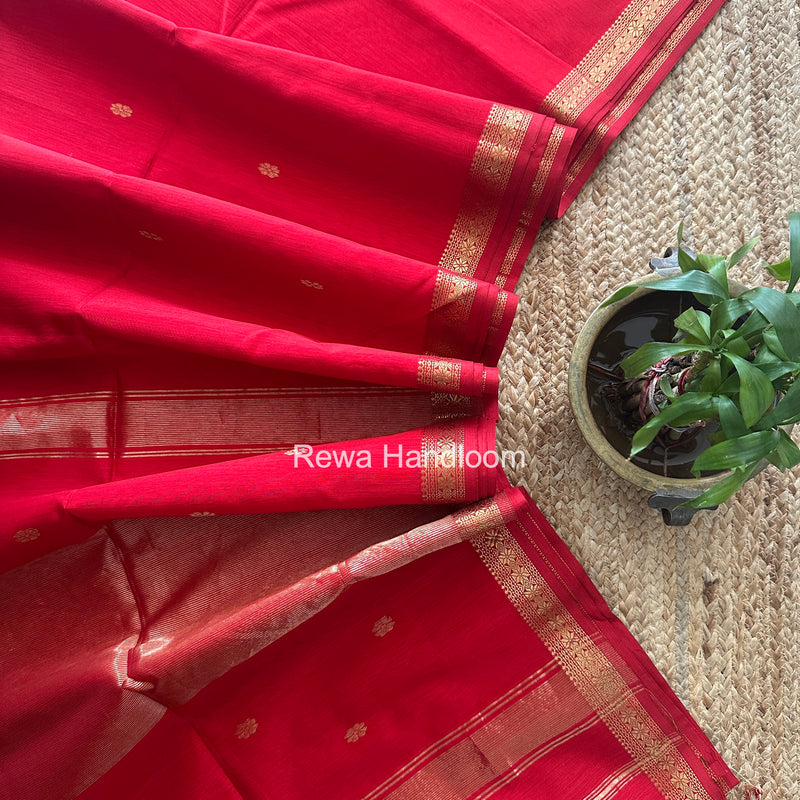 Maheshwari Red Aami Butti Saree SBT00105