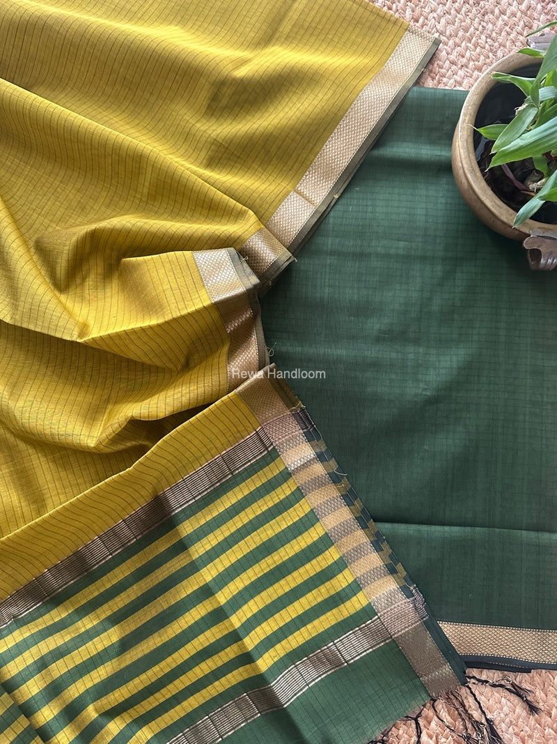 Maheshwari Zari Border Dress Material