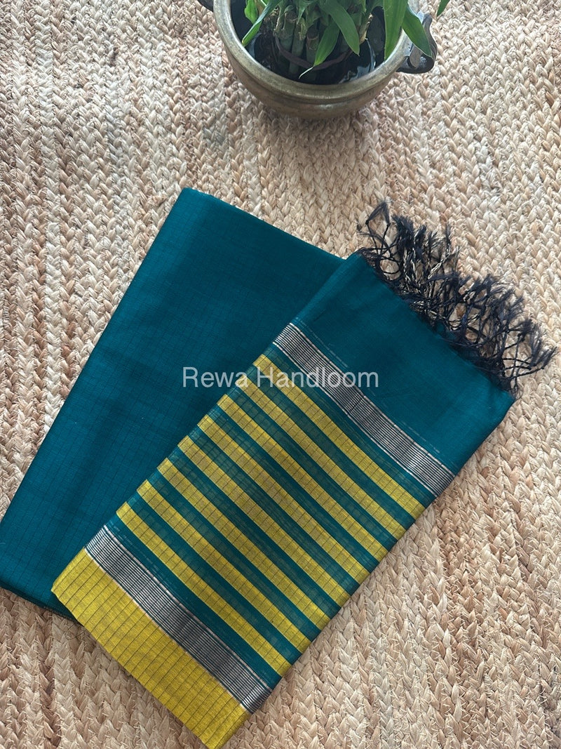 Maheshwari Rama Green-Mehendi Green Zari Border Dress Material MSBS011