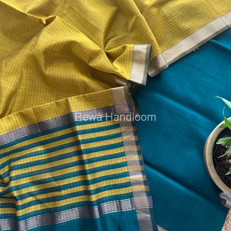 Maheshwari Rama Green-Mehendi Green Zari Border Dress Material MSBS011