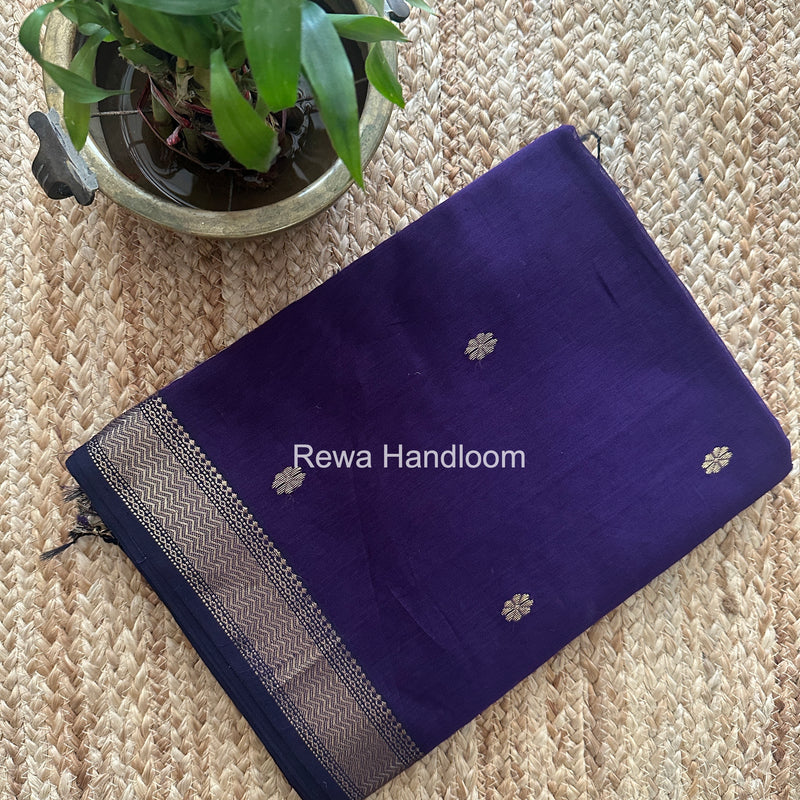 Maheshwari Dark Purple Aami Butti Saree SBT00103