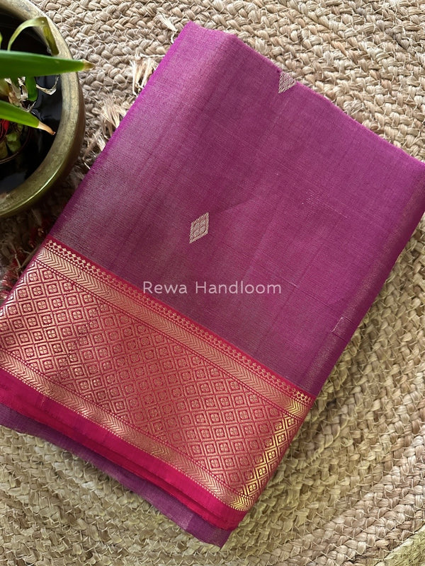 Maheshwari Magenta Tissue Silk Saree TFBS03