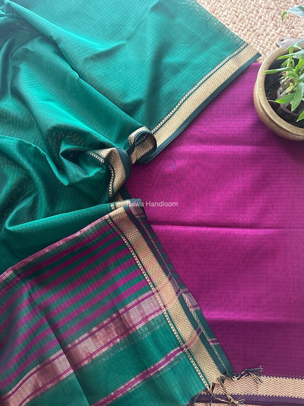 Maheshwari Zari Border Dress Material