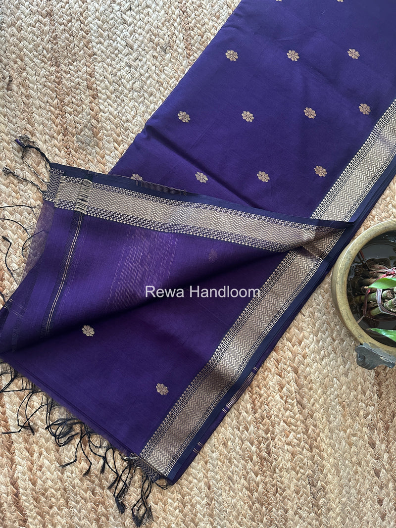 Maheshwari Dark Purple Aami Butti Saree SBT00103