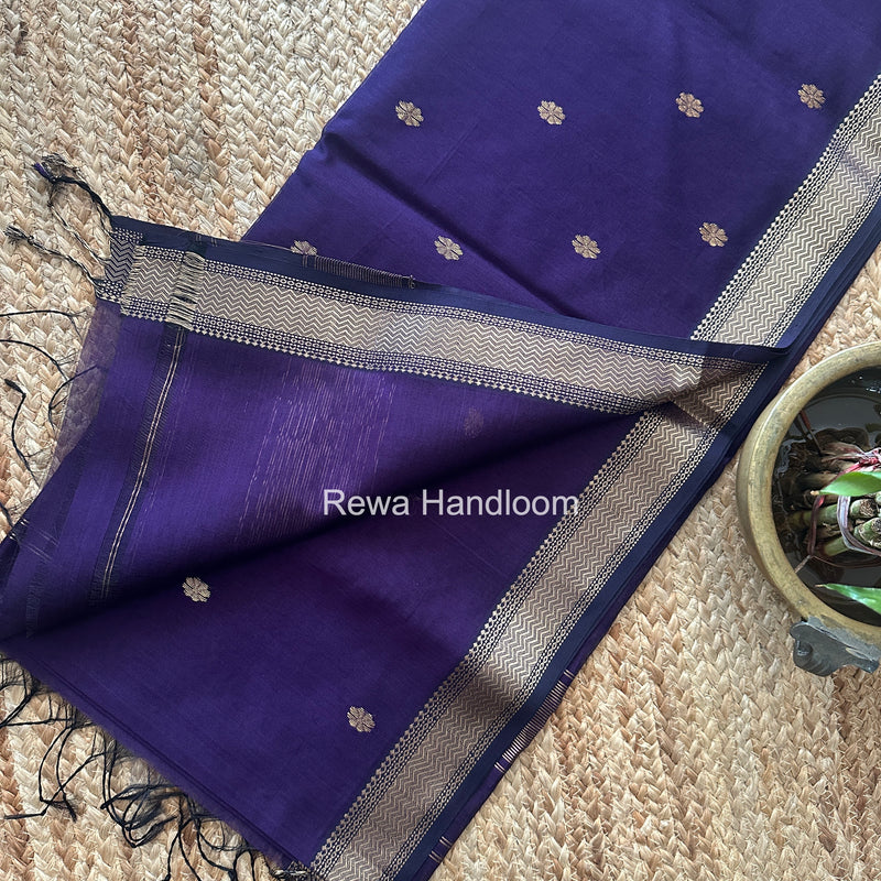 Maheshwari Dark Purple Aami Butti Saree SBT00103