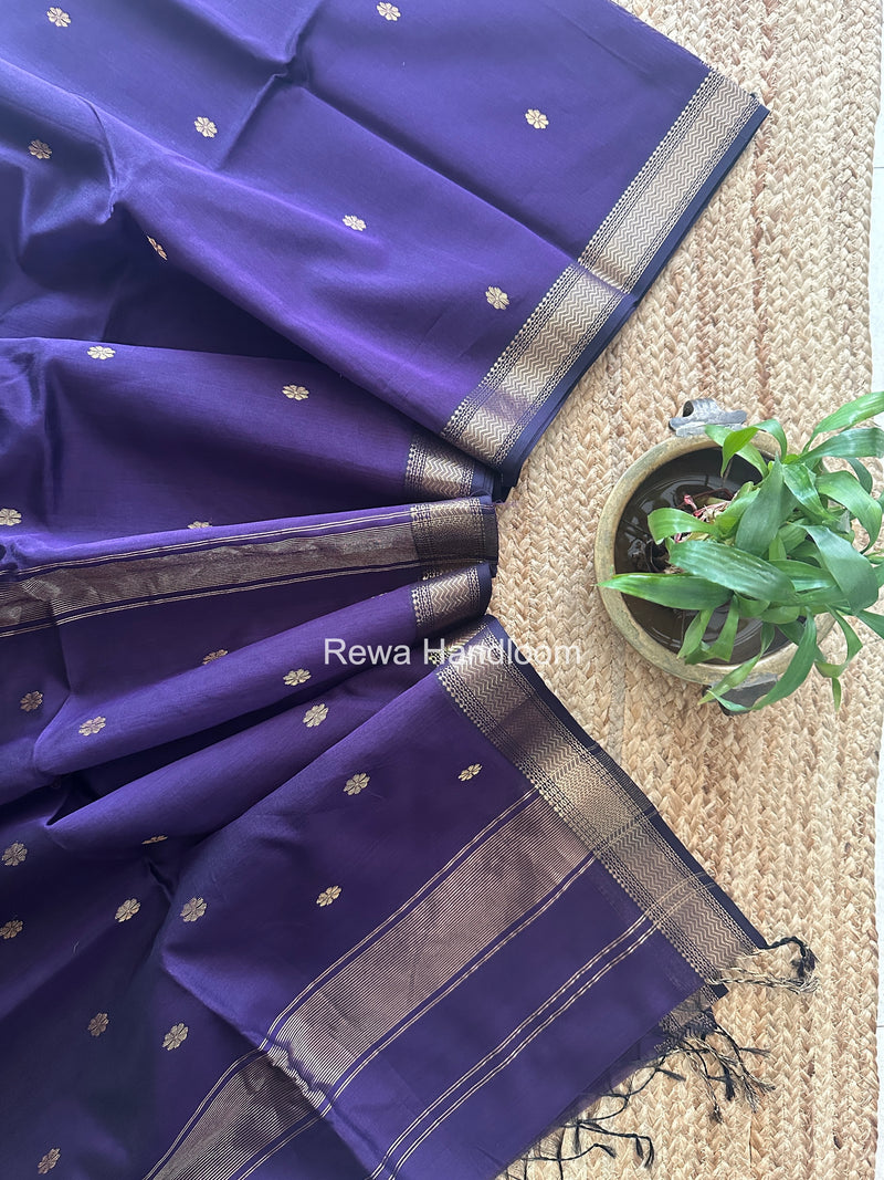 Maheshwari Dark Purple Aami Butti Saree SBT00103