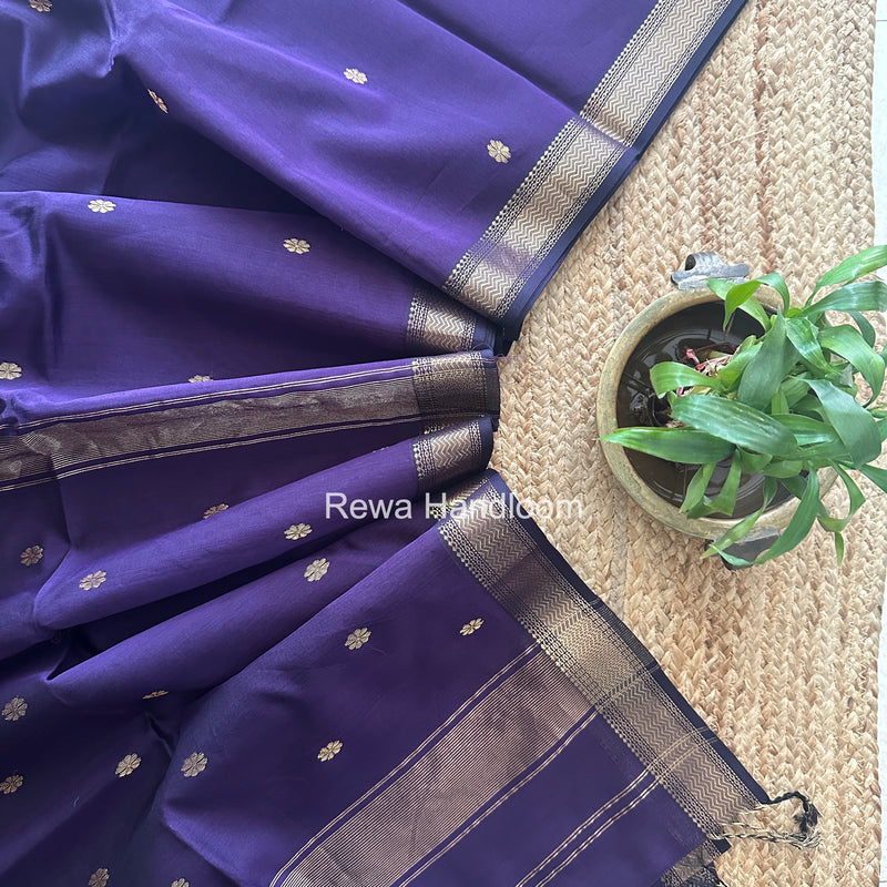 Maheshwari Dark Purple Aami Butti Saree SBT00103