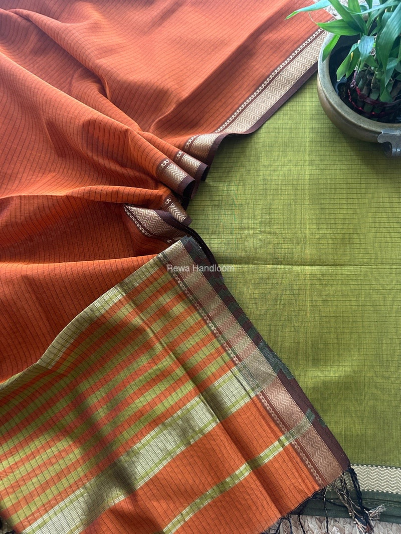 Maheshwari Zari Border Dress Material 