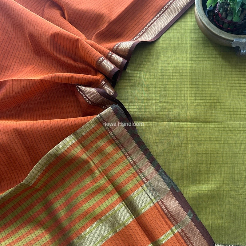 Maheshwari Zari Border Dress Material 