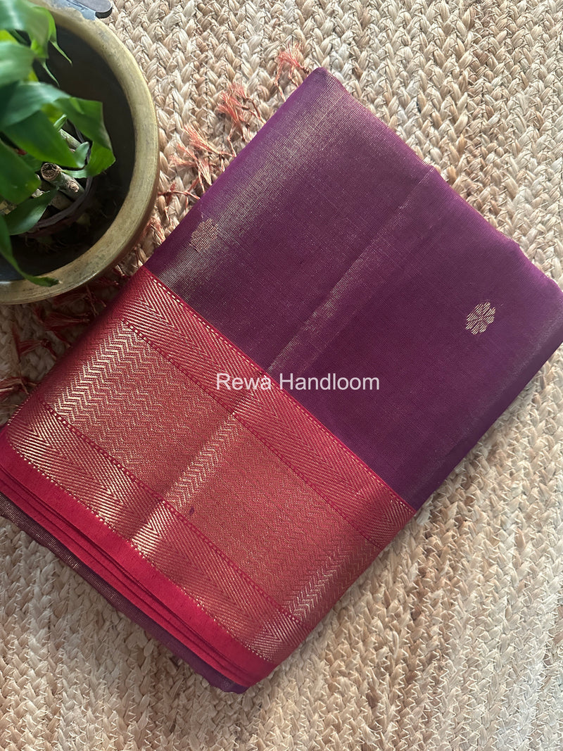 Maheshwari Purple Tissue Butti Saree TBBS0105