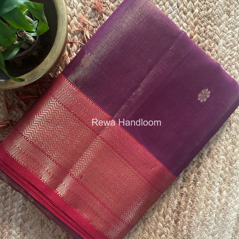 Maheshwari Purple Tissue Butti Saree TBBS0105