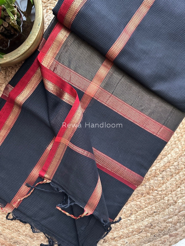 Exclusive Maheswari Self Checks Block Saree MCS024