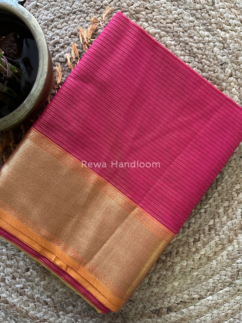 Exclusive Maheshwari Rani Pink Tissue Silk Saree ZTS0111