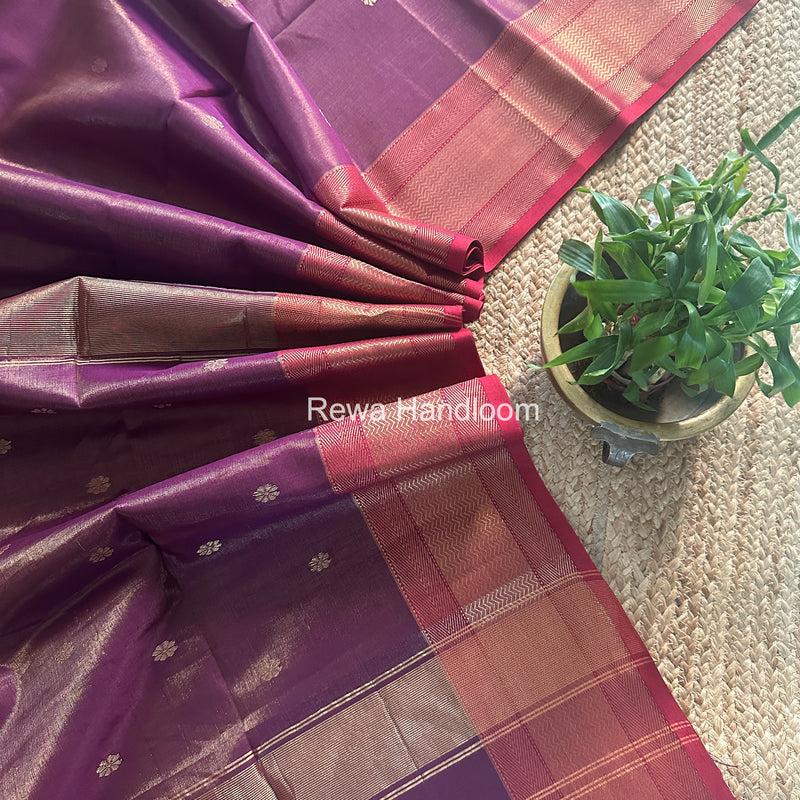 Maheshwari Purple Tissue Butti Saree TBBS0105