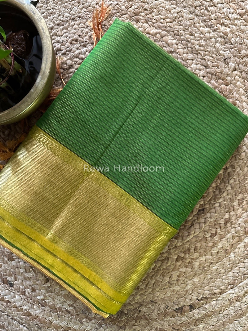 Exclusive Maheshwari Green Tissue Silk Saree ZTS0109
