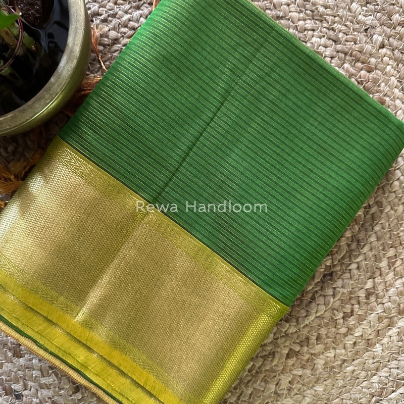 Exclusive Maheshwari Green Tissue Silk Saree ZTS0109