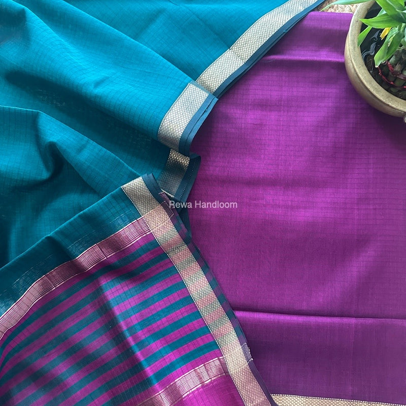 Maheshwari Zari Border Dress Material