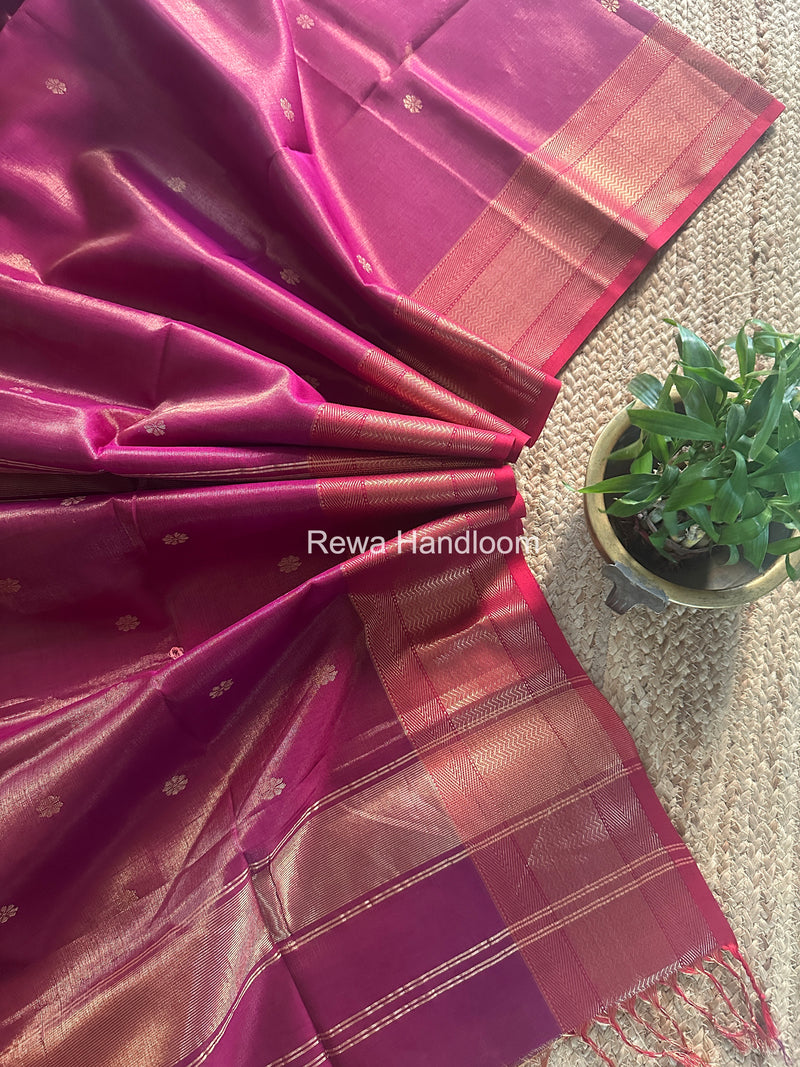 Maheshwari Magenta Tissue Butti Saree TBBS0106