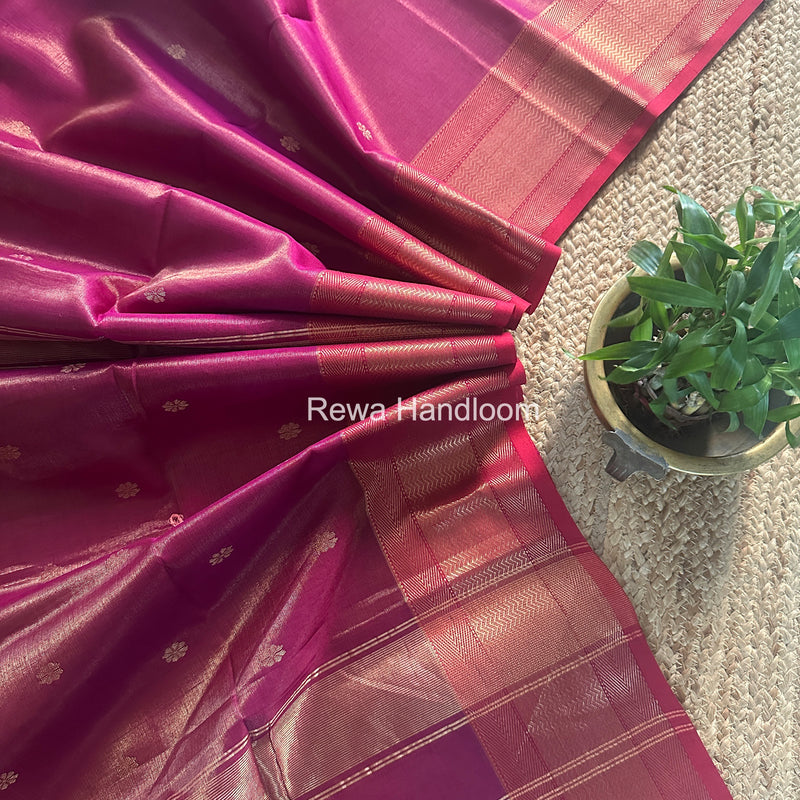 Maheshwari Magenta Tissue Butti Saree TBBS0106