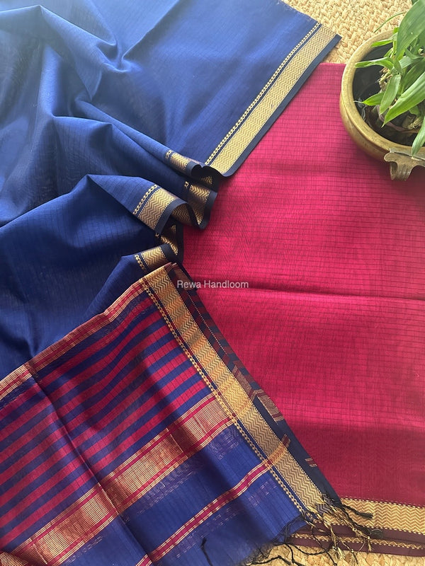 Maheshwari Zari Border Dress Material