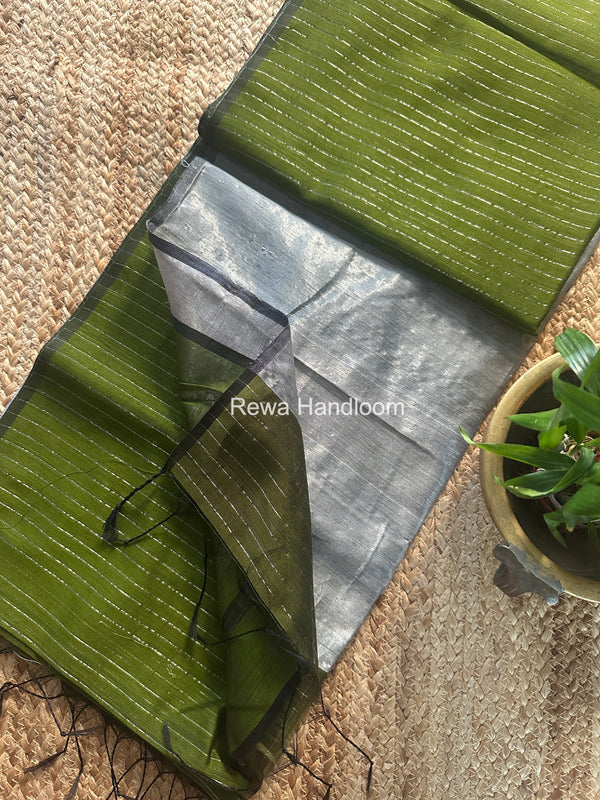 Maheshwari Silver Tissue Lining Saree