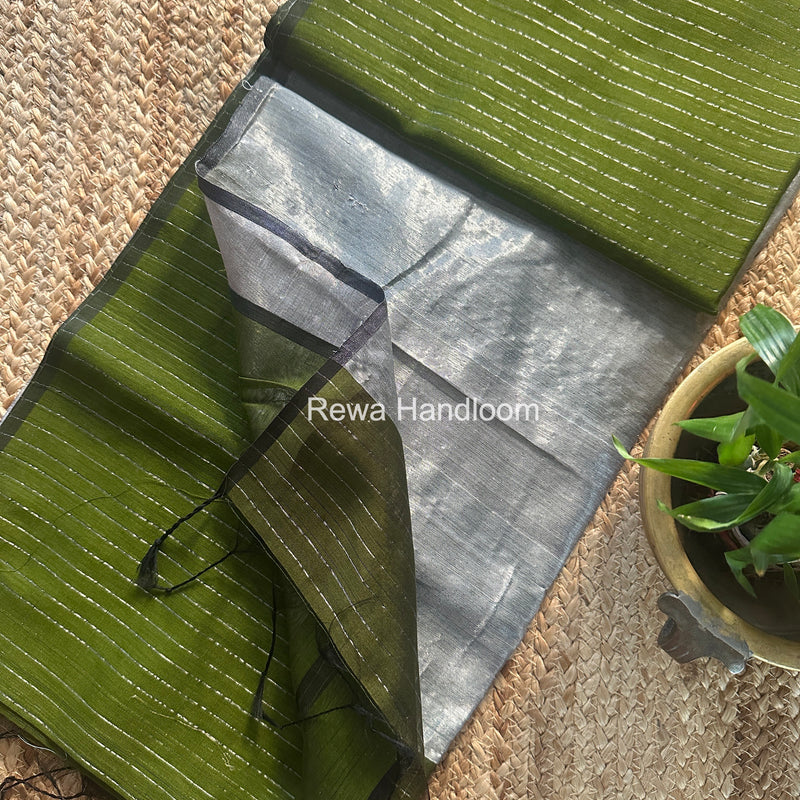 Maheshwari Silver Tissue Lining Saree