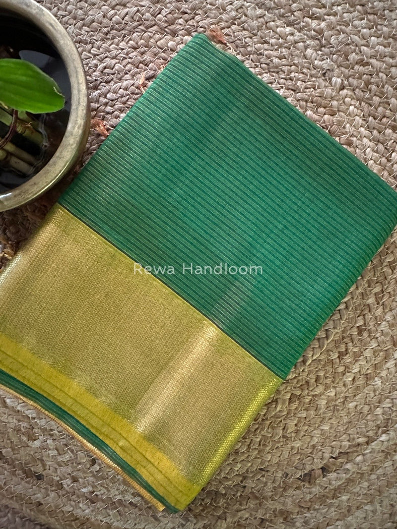 Exclusive Maheshwari Green Tissue Silk Saree ZTS0113