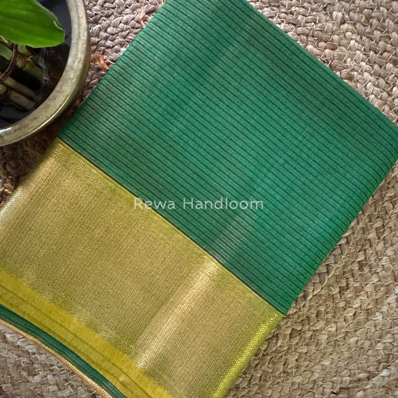 Exclusive Maheshwari Green Tissue Silk Saree ZTS0113